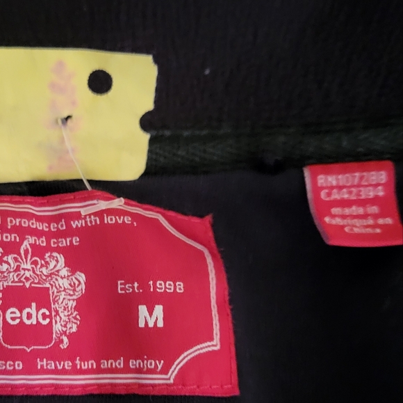 Esprit EDC Y2k Size M FLEECE Double Breasted Pea Coat high button Lapel black - Picture 15 of 15